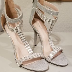 Silver Rhinestone Heels